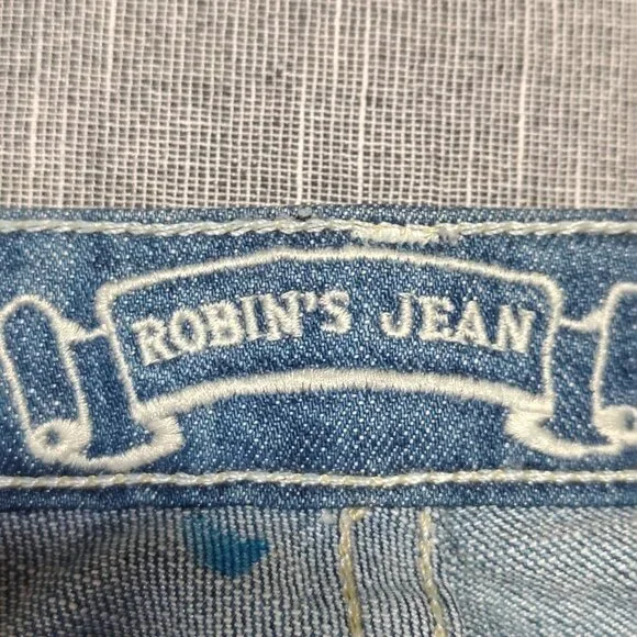 Robin's Jean Blue Straight Leg Jeans with Gold Accents - Picture 3 of 15